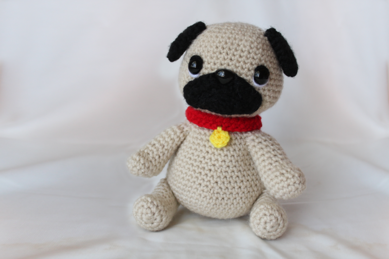 Free Crochet Pattern Pug Amigurumi Dog Cute Toy