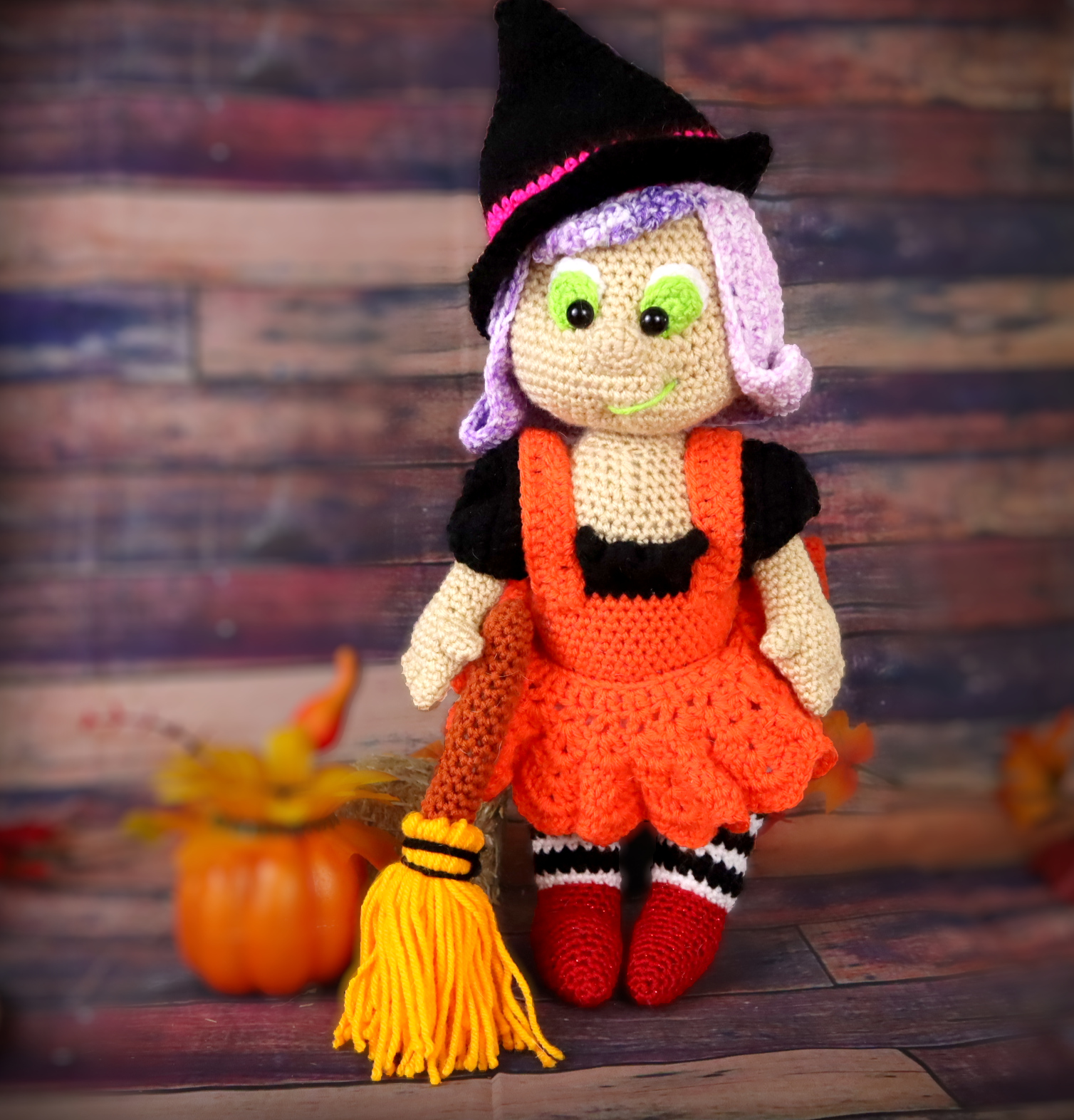 cute witch crochet pattern Halloween pattern amigurumi pattern pdf Crochet witch pattern