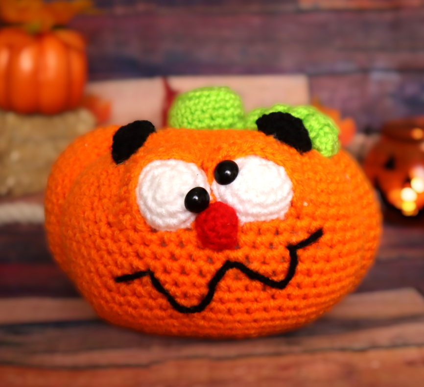 Cartoon Halloween Pumpkin Amigurumi - Free Crochet Pattern