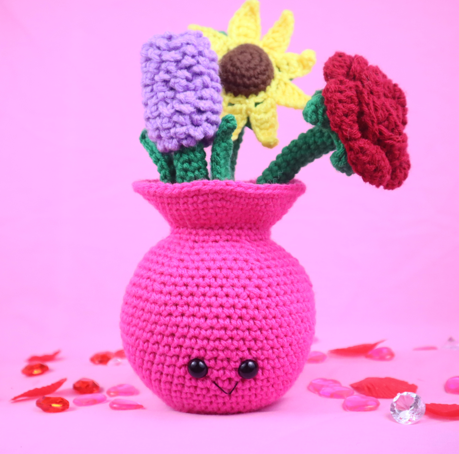 Free Amigurumi Crochet Pattern Vase of Flowers