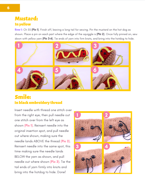 Hot Dog Food Amigurumi - StringyDingDing