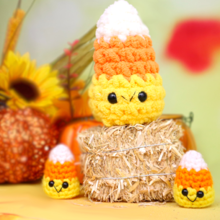 Free scrap mini candy corn amigurumi crochet pattern candy halloween