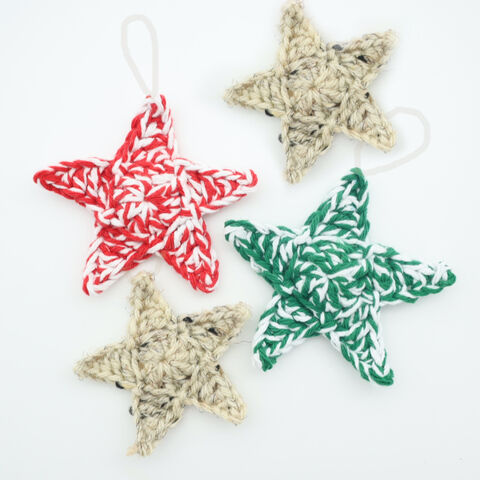 Free star applique ornament crochet pattern