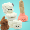 Free toilet paper poop plunger crochet pattern bundle funny weird crochet