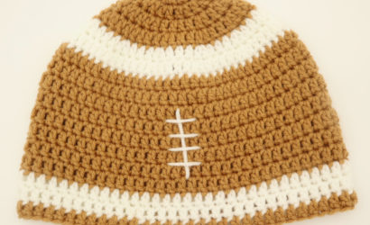 Free easy football crochet hat all sizes