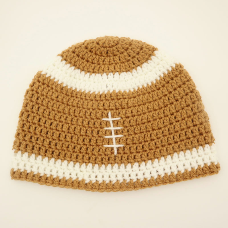 Free easy football crochet hat all sizes