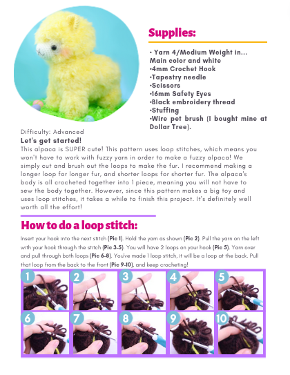 Spring Alpacas Amigurumi - PDF Crochet Pattern