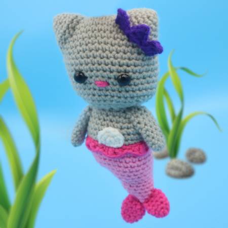 Free cat mermaid amigurumi crochet pattern