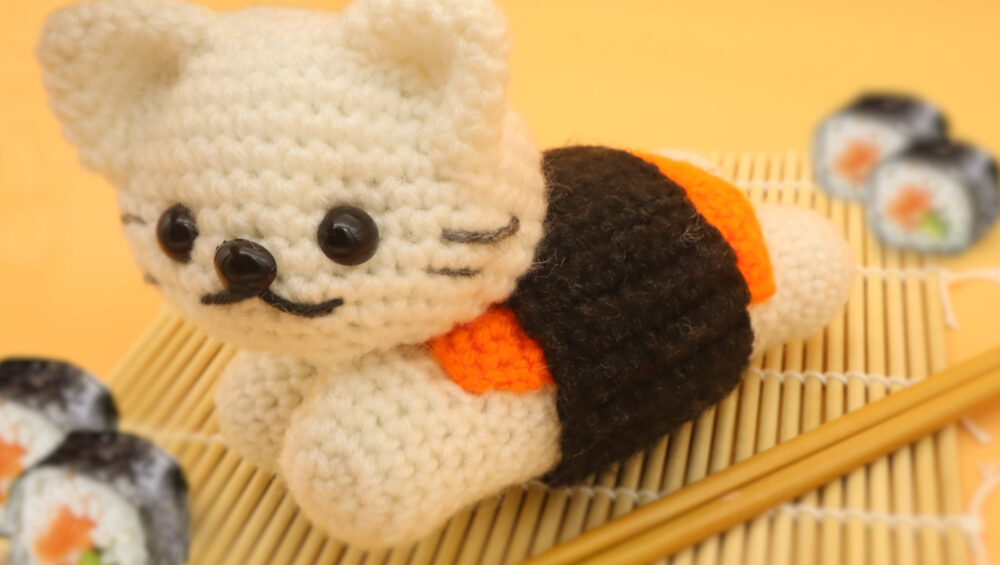 free cute sushi cat amigurumi crochet pattern