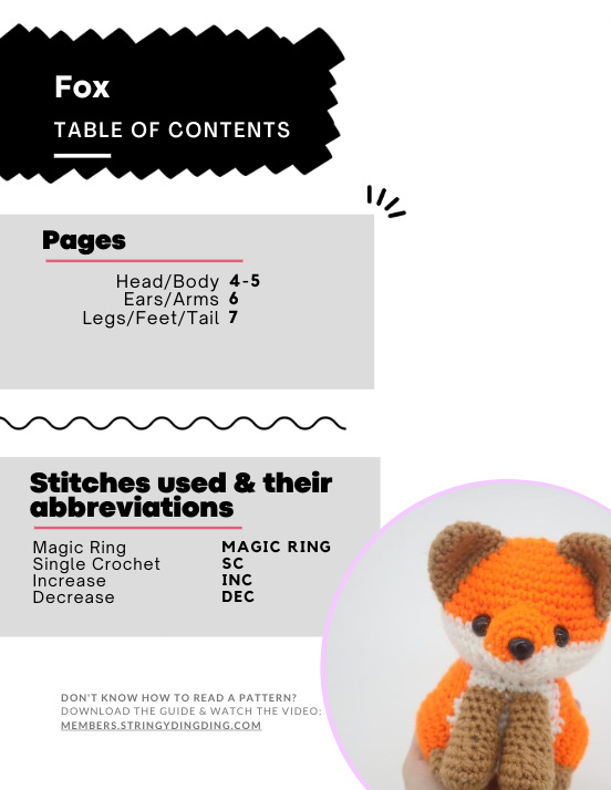 Fox Amigurumi - Halloween PDF Crochet Pattern