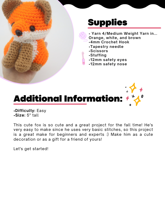 Fox Amigurumi - Halloween PDF Crochet Pattern