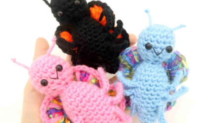 Free scrap amigurumi butterfly crochet pattern