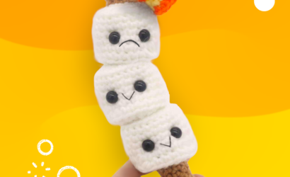 Free marshmallow stick amigurumi crochet pattern