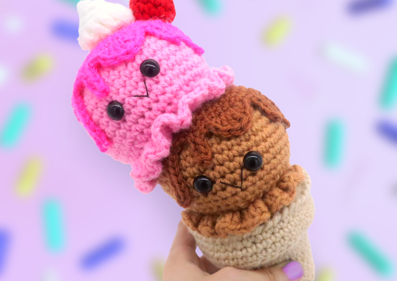 Free ice cream amigurumi crochet pattern cute