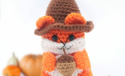 Free fall autumn hamster amigurumi crochet pattern