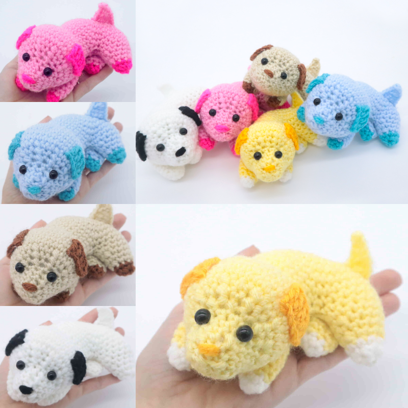 Free lil lazy puppies amigurumi crochet pattern