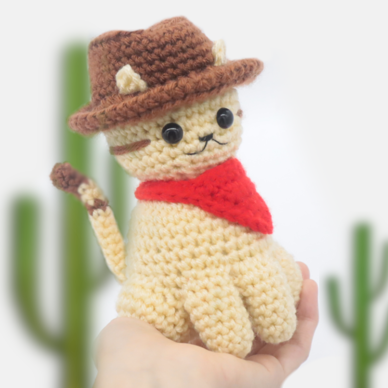 Free cowboy kitty amigurumi crochet pattern