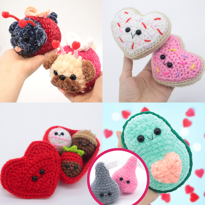 Free valentines amigurumi crochet pattern bundle cute