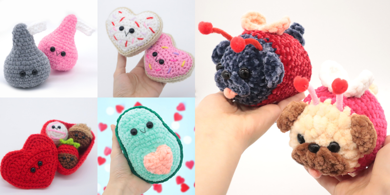 Free valentines amigurumi crochet pattern bundle