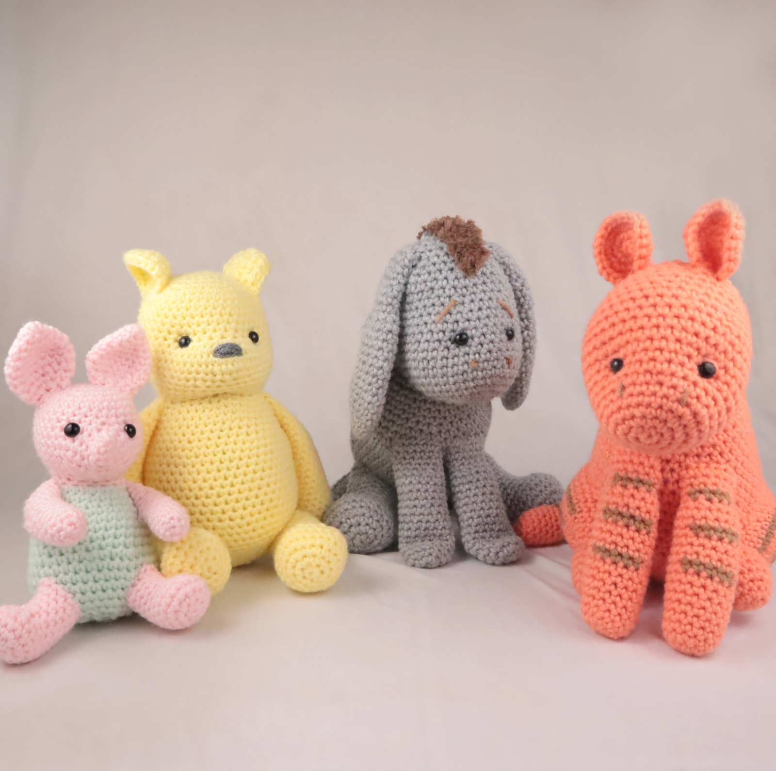 Free classic winnie the pooh set amigurumi crochet pattern bundle
