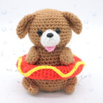 Summer Dog with Hot Dog Pool Floatie Amigurumi – Free Crochet Pattern